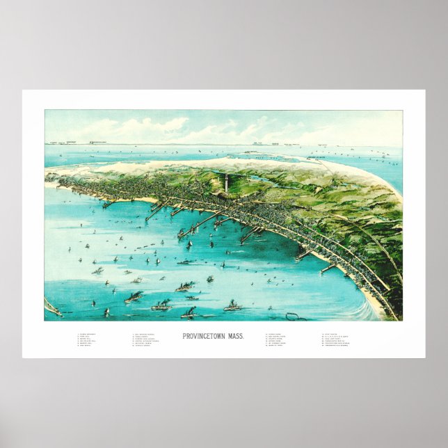 Karta i provinsen Kap Cod från 1910 Poster (Framsidan)