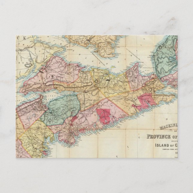 Karta i provinsen Nova Scotia 2 i Mackinlay Vykort (Framsida)