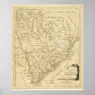 Karta i provinsen South Carolina (1779) Poster