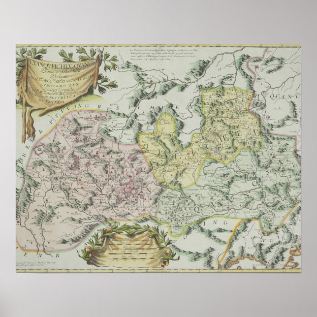 Karta i provinserna i China Poster (Framsidan)