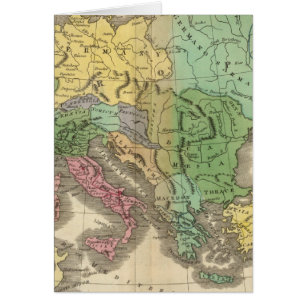 Karta i provinserna i det romerska imperiet hälsningskort
