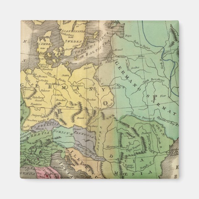 Karta i provinserna i det romerska riket magnet (Framsidan)