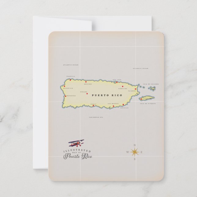 Karta i Puerto Rico. (Baksida)