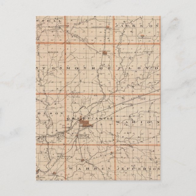 Karta i Putnam County Vykort (Framsida)