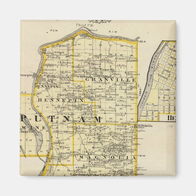 Karta i Putnam och öster i Marshallgrevskapen Magnet (Framsidan)