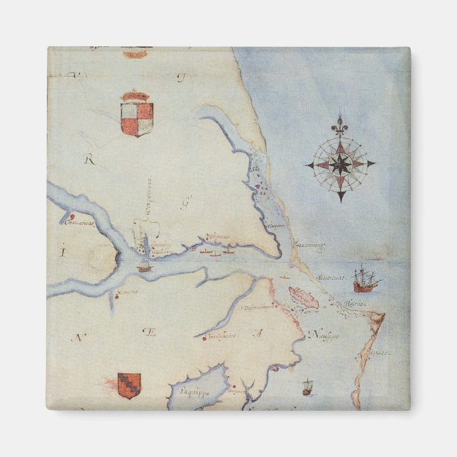 Karta i Raleigh Virginia Magnet (Framsidan)