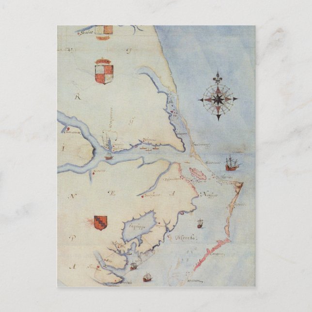 Karta i Raleigh Virginia Vykort (Framsida)