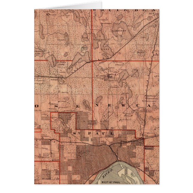 Karta i Ramsey County, Minnesota Hälsningskort (Framsidan)