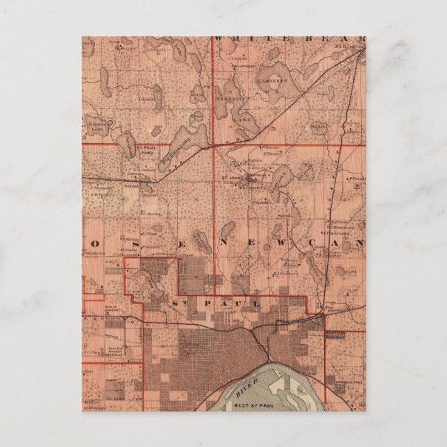 Karta i Ramsey County, Minnesota Vykort (Framsida)