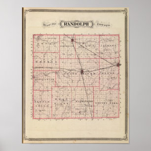 Karta i Randolph County Poster
