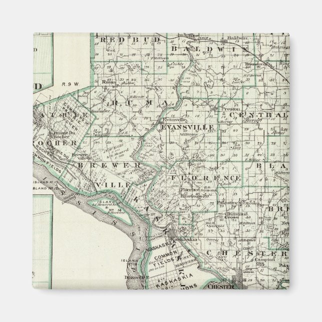 Karta i Randolph County, Red Bud and Chester Magnet (Framsidan)