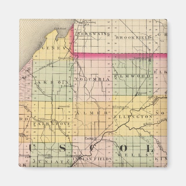 Karta i regionen Toskana, Michigan Magnet (Framsidan)