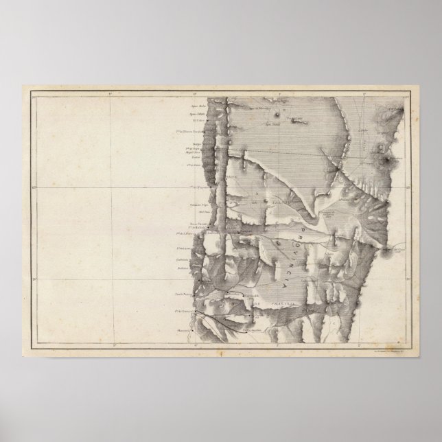 Karta i Republiken Chile 2 Poster (Framsidan)