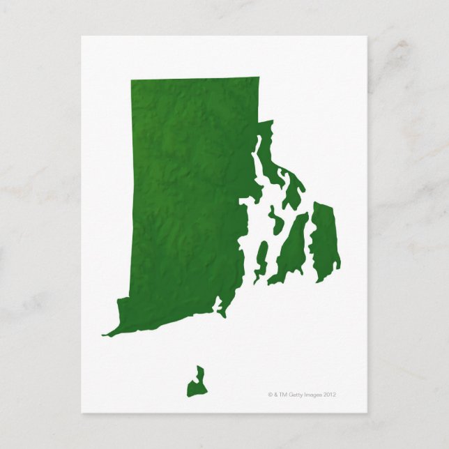 KARTA i RHODE ISLAND 2 Vykort (Framsida)