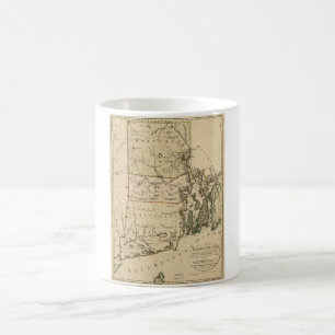 Karta i Rhode island av Carl Ernst Bohn (1797) Kaffemugg