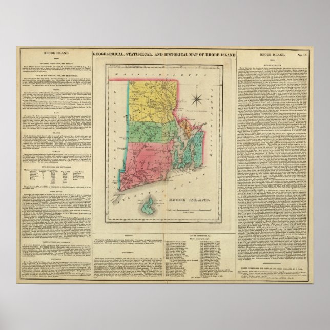 KARTA i RHODE ISLAND Poster (Framsidan)