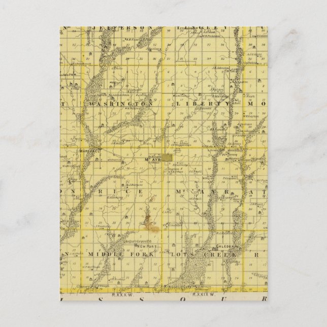 Karta i Ringgold County, delstaten Iowa Vykort (Framsida)