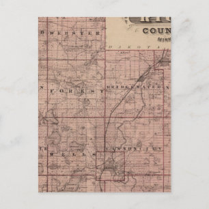 Karta i Ris County, Minnesota Vykort