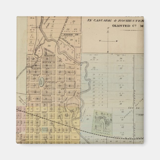 Karta i Rochester, Minnesota Magnet (Framsidan)