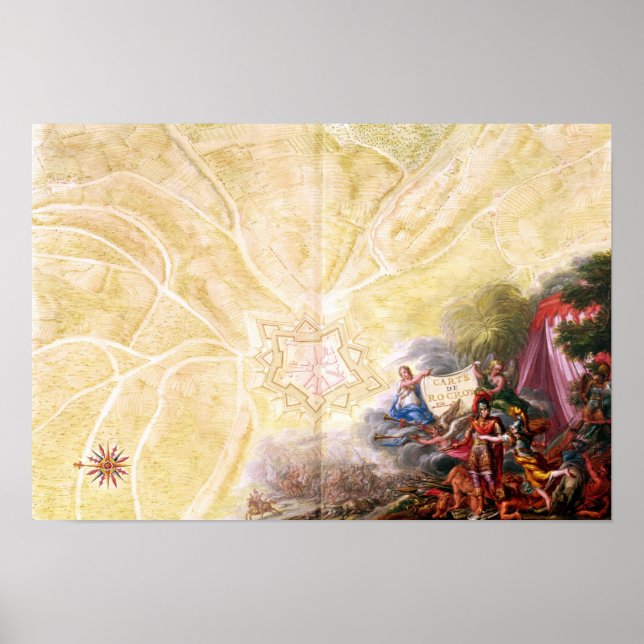 Karta i Rocroi, från "Atlas de Louis XIV" Poster (Framsidan)