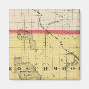 Karta i Roscommon County, Michigan Magnet
