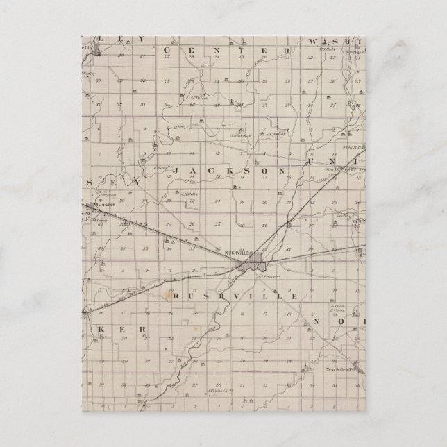 Karta i Rush County Vykort (Framsida)