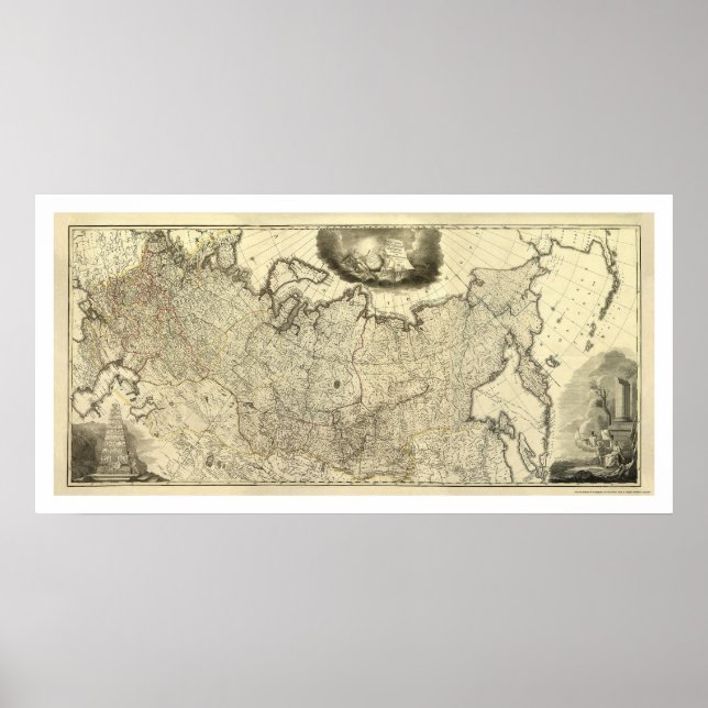 Karta i Ryssland 1786 Poster (Framsidan)