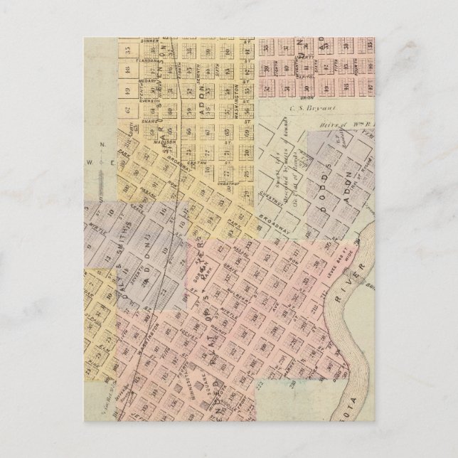 Karta i S:t Peter, Minnesota Vykort (Framsida)