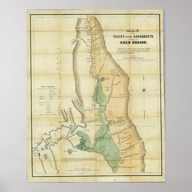 Karta i Sacramento-dalen Poster (Framsidan)