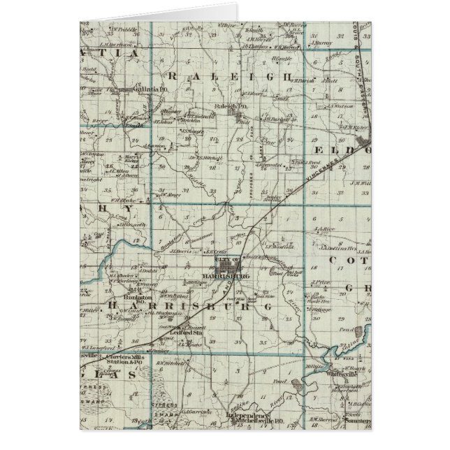 Karta i Saline County Hälsningskort (Framsidan)