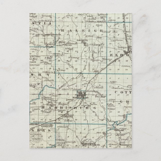 Karta i Saline County Vykort (Framsida)