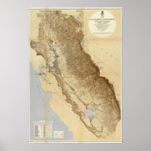 Karta i San Joaquin Poster