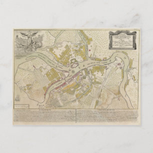 Karta i Sankt Petersburg, Ryssland, 1737 Vykort