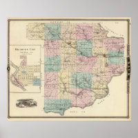 Karta i Sauk County och Kilbourn City