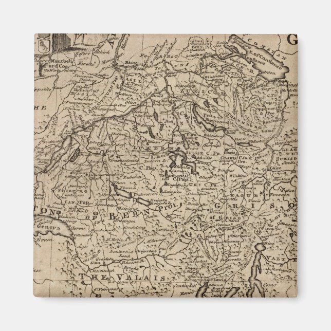 Karta i Schweiz Magnet (Framsidan)