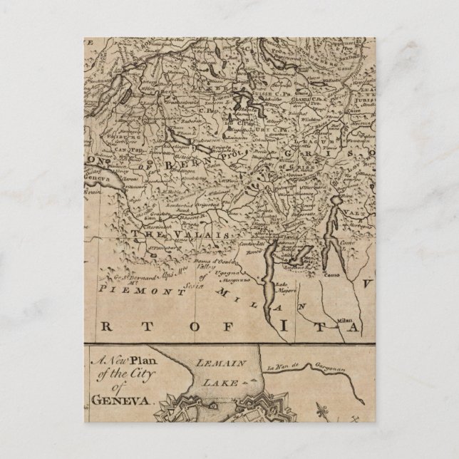 Karta i Schweiz Vykort (Framsida)