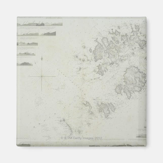 Karta i Scilly Isles i Storbritannien Magnet (Framsidan)