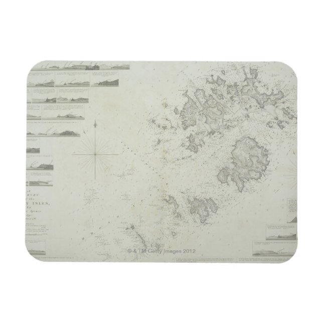 Karta i Scilly Isles i Storbritannien Magnet (Horisontell)