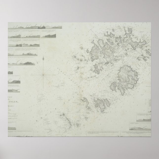 Karta i Scilly Isles i Storbritannien Poster (Framsidan)
