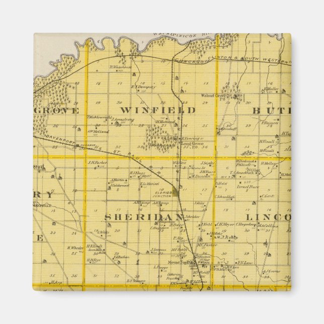 Karta i Scott County, Iowa Magnet (Framsidan)