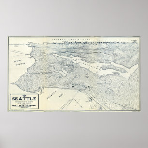 KARTA i SEATTLE 1925 Poster