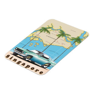 karta i Singapore Magnet