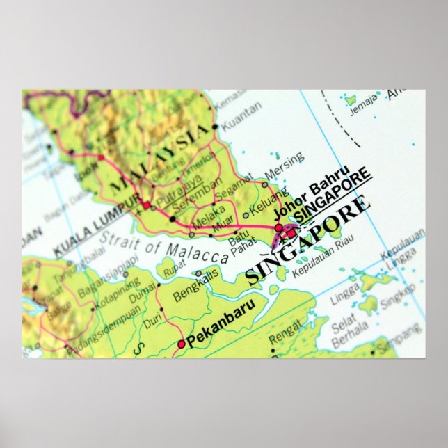 Karta i Singapore Poster (Framsidan)