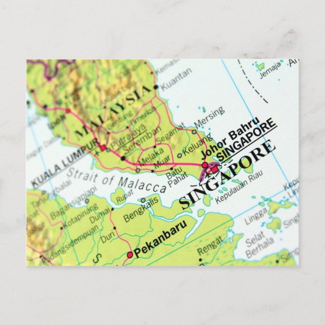 Karta i Singapore Vykort (Framsida)