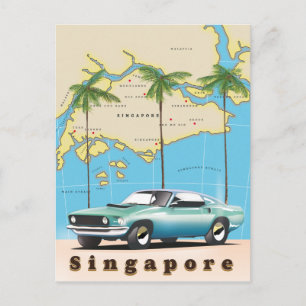 karta i Singapore Vykort