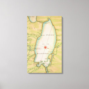 Karta i Sjö Ontario Canvastryck