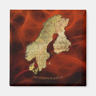 Karta i Skandinavien-kartografi Magnet