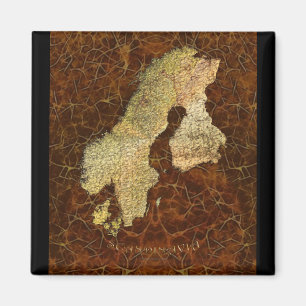 Karta i Skandinavien-kartografi Magnet