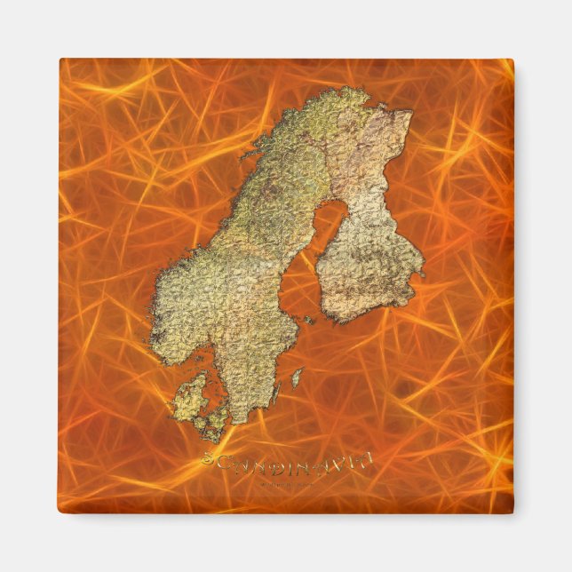 Karta i Skandinavien-kartografi Magnet (Framsidan)