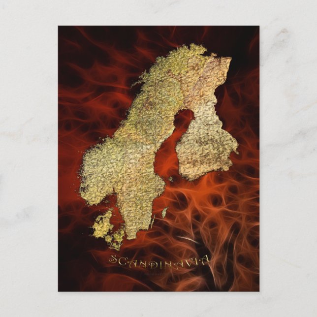 Karta i Skandinavien-kartografi Vykort (Framsida)